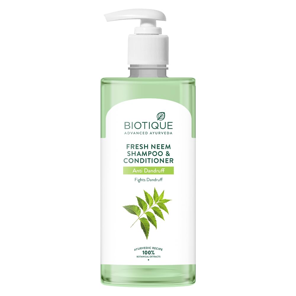 Biotique Fresh Neem Shampoo and Conditioner, Botanical Hair Cleanser with Bhringraj and Reetha (25)