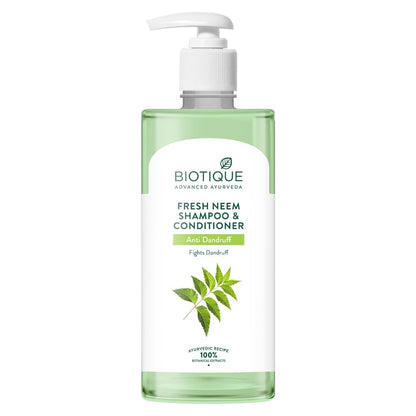 Biotique Fresh Neem Shampoo and Conditioner, Botanical Hair Cleanser with Bhringraj and Reetha (25)