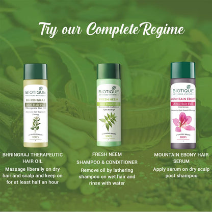 Biotique Fresh Neem Shampoo and Conditioner, Botanical Hair Cleanser with Bhringraj and Reetha - ingredients panel