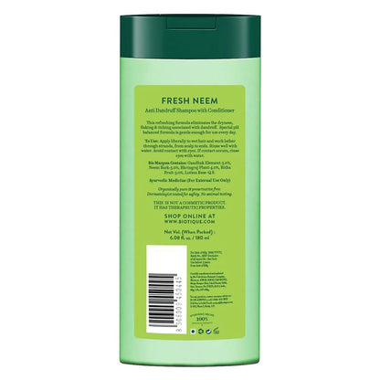 Biotique Fresh Neem Shampoo and Conditioner, Botanical Hair Cleanser with Bhringraj and Reetha - front view (8)
