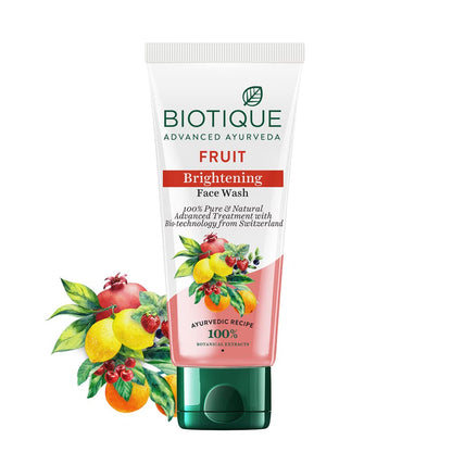 Biotique Fruit Brightening Face Wash, 100% Botanical Extracts, Soap-Free, All Skin Types