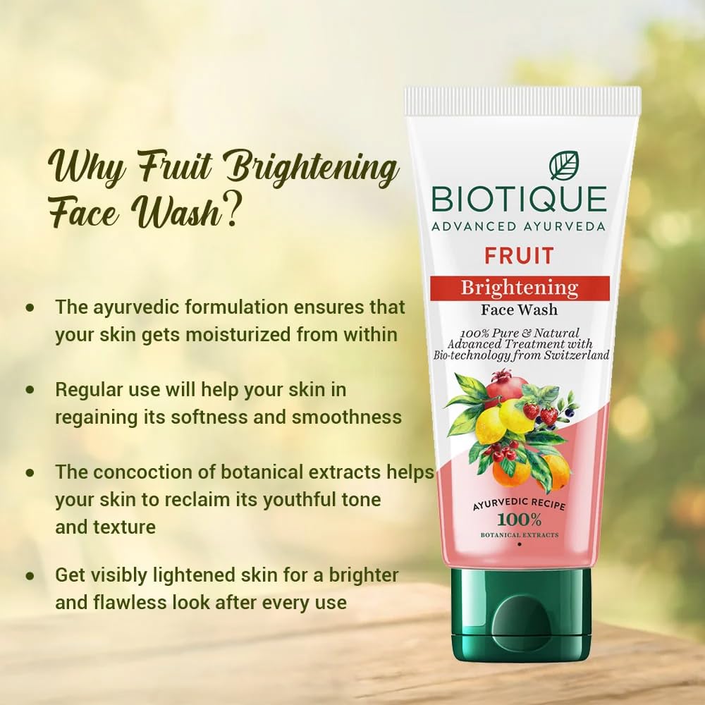 Biotique Fruit Brightening Face Wash, 100% Botanical Extracts, Soap-Free, All Skin Types - ingredients panel (13)