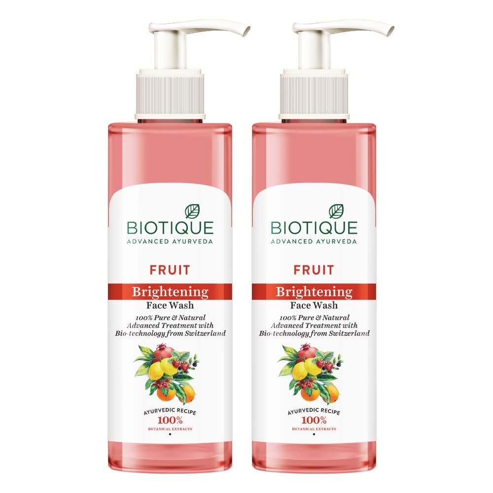 Biotique Fruit Brightening Face Wash, 100% Botanical Extracts, Soap-Free, All Skin Types (22)