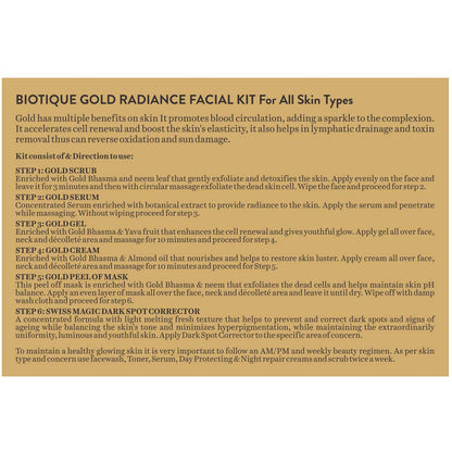 Biotique Gold Radiance Facial Kit, 6-Step Ayurvedic Facial Kit for Women, 65g - close-up detail