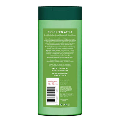 Biotique Green Apple Shine & Gloss Shampoo and Conditioner, Botanical Hair Cleanser with Green Apple Extract, pH-Balanced For
