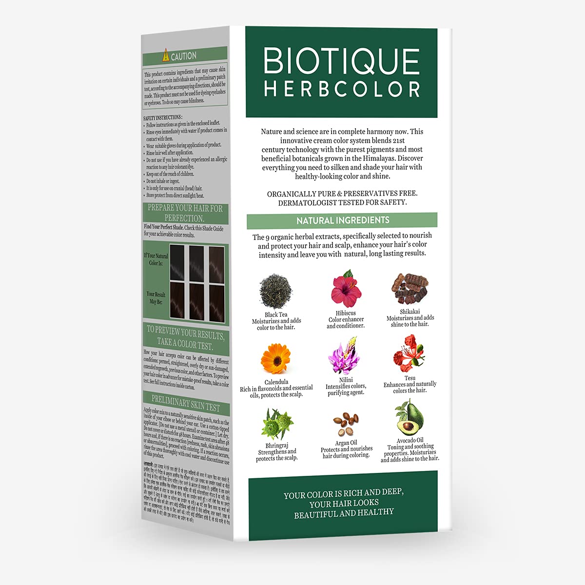 Biotique Herbcolor Conditioning Hair Colour, Semi-Permanent Hair Dye, Ammonia Free, 9 Herbal Extracts, 50g + 110ml - front vi