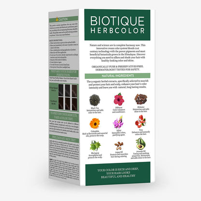 Biotique Herbcolor Conditioning Hair Colour, Semi-Permanent Hair Dye, Ammonia Free, 9 Herbal Extracts, 50g + 110ml - front vi