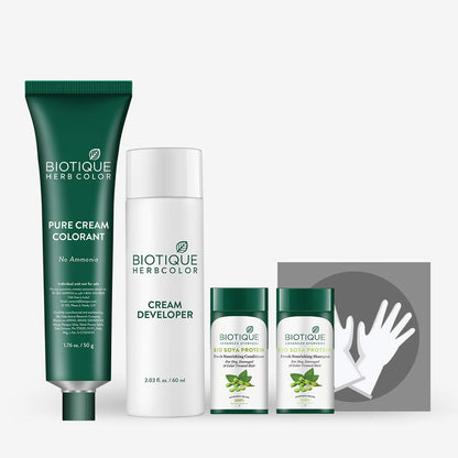 Biotique Herbcolor Conditioning Hair Colour, Semi-Permanent Hair Dye, Ammonia Free, 9 Herbal Extracts, 50g + 110ml - back vie