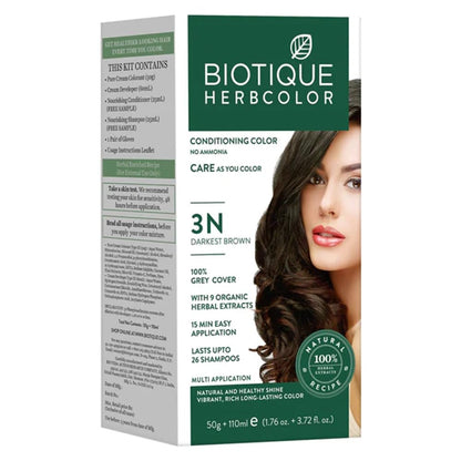 Biotique Herbcolor Conditioning Hair Colour, Semi-Permanent Hair Dye, Ammonia Free, 9 Herbal Extracts, 50g + 110ml (8)