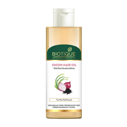 Biotique Onion Black Seed Hair Oil, 200ml, Hair Oil with Red Onion Seed Oil and Essential Oils