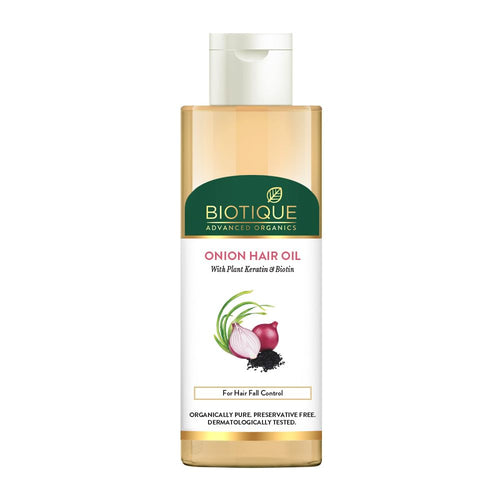 Biotique Onion Black Seed Hair Oil, 200ml, Hair Oil with Red Onion Seed Oil and Essential Oils