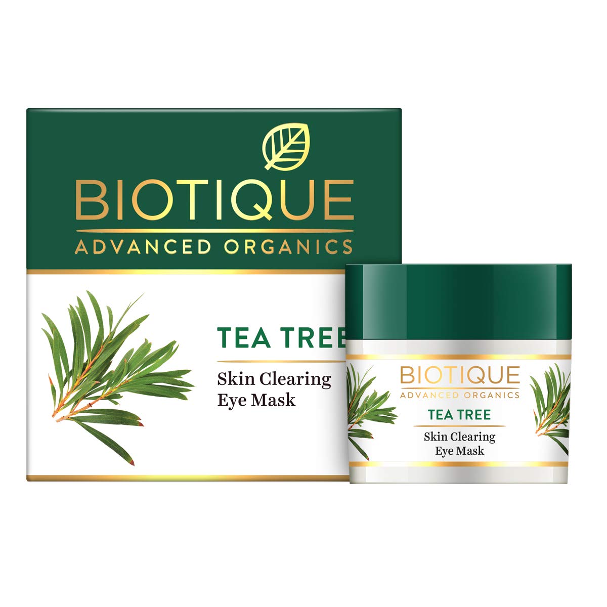 Biotique Tea Tree Skin Clearing Eye Mask, Green, Gel Eye, 15g, Eye Masks