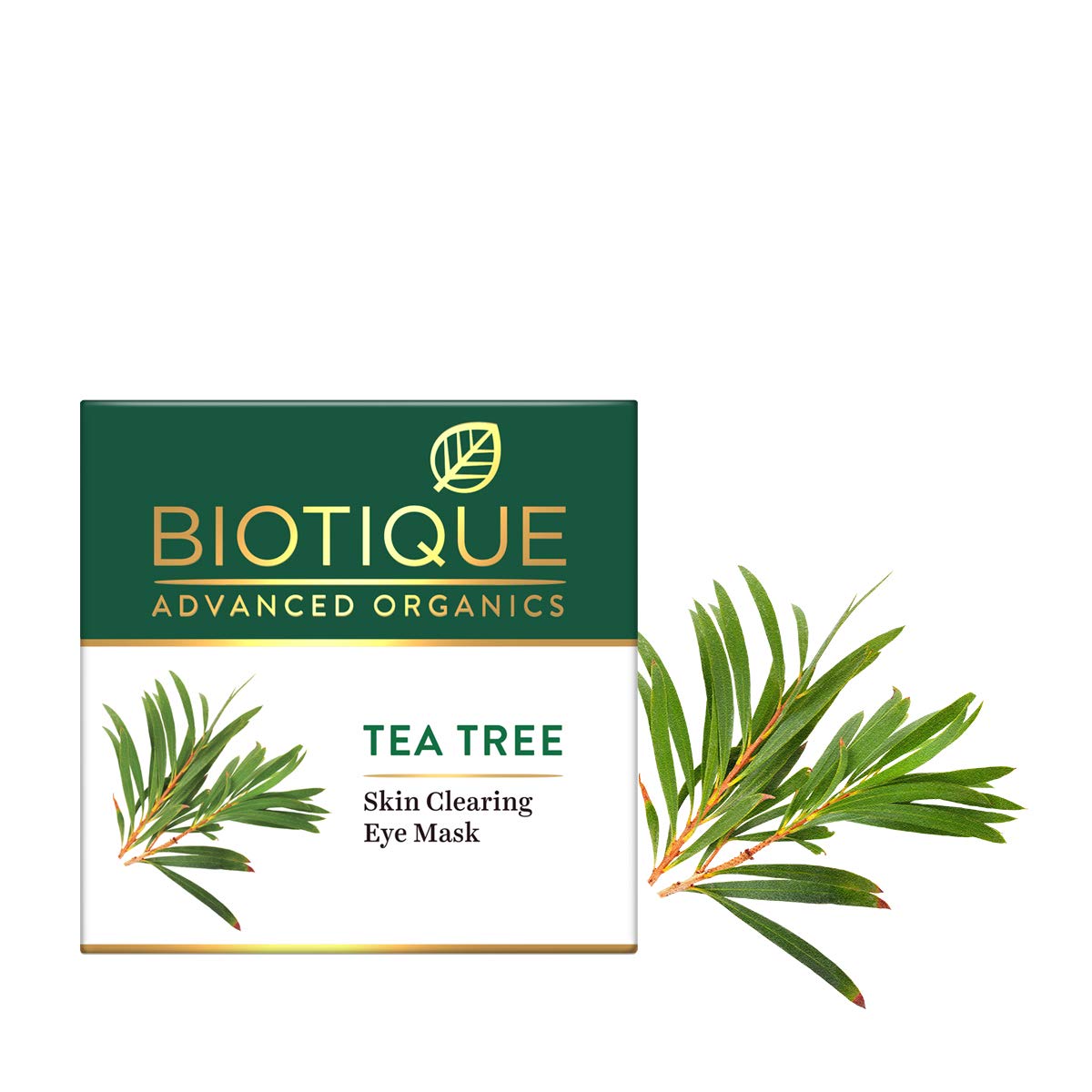 Biotique Tea Tree Skin Clearing Eye Mask, Green, Gel Eye, 15g, Eye Masks - front view