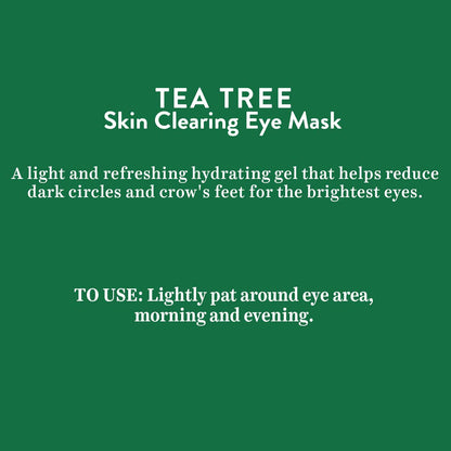 Biotique Tea Tree Skin Clearing Eye Mask, Green, Gel Eye, 15g, Eye Masks - label detail