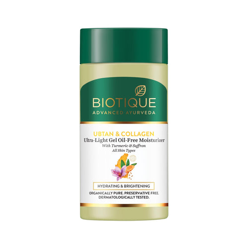 Biotique Ubtan & Collagen Ultra Light Gel Oil-Free Moisturizer, 25ml, Unisex Face Moisturizer