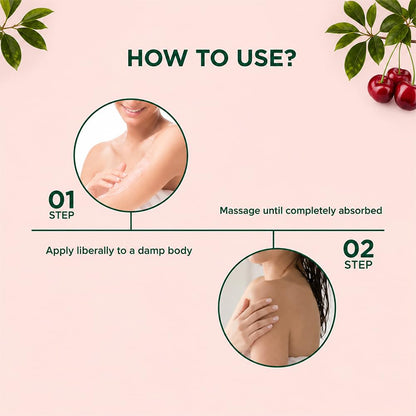 Biotique Winter Cherry Rejuvenating Body Lotion with Ashwagandha and Almond Oil, Botanical Body Moisturizer - close-up detail