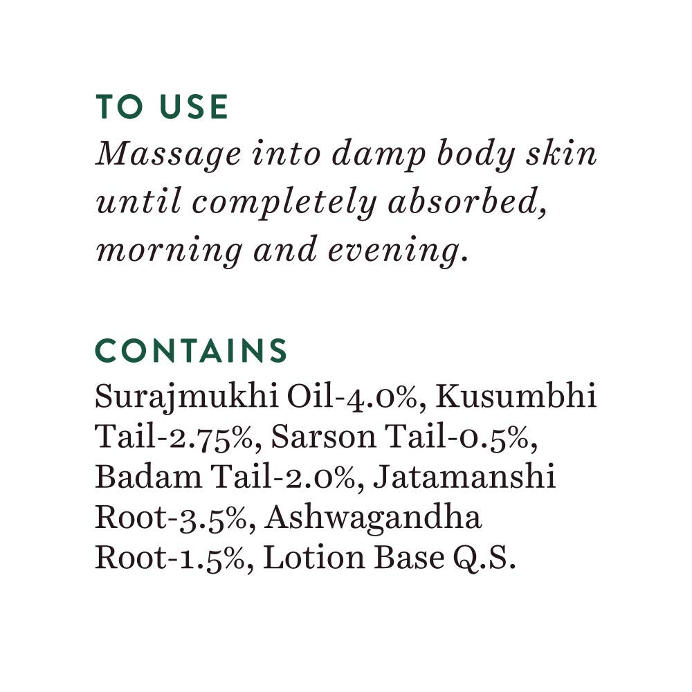 Biotique Winter Cherry Rejuvenating Body Lotion with Ashwagandha and Almond Oil, Botanical Body Moisturizer - label detail