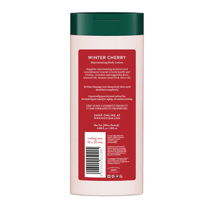 Biotique Winter Cherry Rejuvenating Body Lotion with Ashwagandha and Almond Oil, Botanical Body Moisturizer - front view (8)