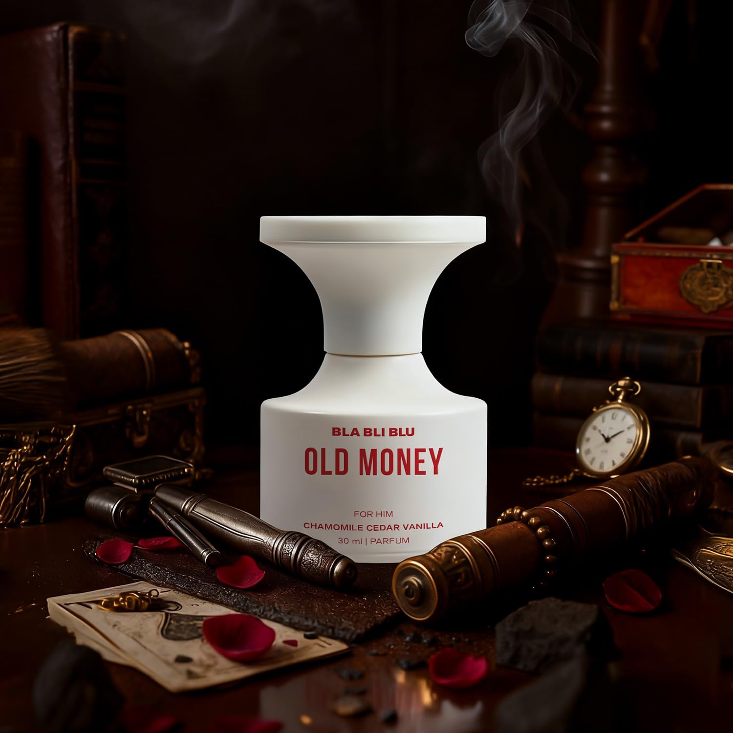 BLA BLI BLU Old Money Perfume for Men, 30ml Parfum with Cedar Vanilla Chamomile Notes, Long-Lasting Fragrance - back view