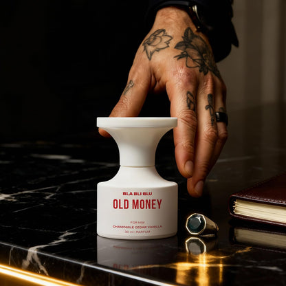 BLA BLI BLU Old Money Perfume for Men, 30ml Parfum with Cedar Vanilla Chamomile Notes, Long-Lasting Fragrance - packaging