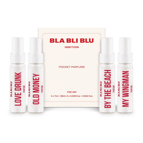 BLA BLI BLU Perfume Trial Set for Men, 4x7ml, Parfum Fragrance Collection, 25% Oil Concentration