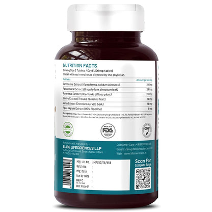 Bliss Welness Ayurvedic Herbal Supplement, 60 Veg Tablets, Multi-Herb Extract Formula - close-up detail (21)