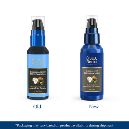 Blue Nectar Coconut Sunscreen SPF 50 Face Lotion, 70g, Plant-Based Formula, No White Cast - front view