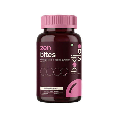 Bodivigo Zen Bites Ashwagandha & Melatonin Gummies, 30 Count, Strawberry Flavor, Adult Formula, 150g