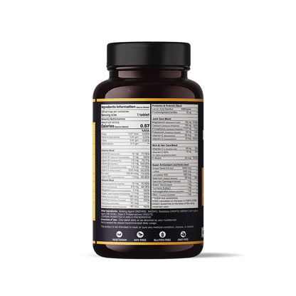 Boldfit Multivitamin Tablets for Men, 120 Veg Tablets with Probiotics, Vitamin C, E, B12, B6, Zinc & Grape Seed Extract - siz