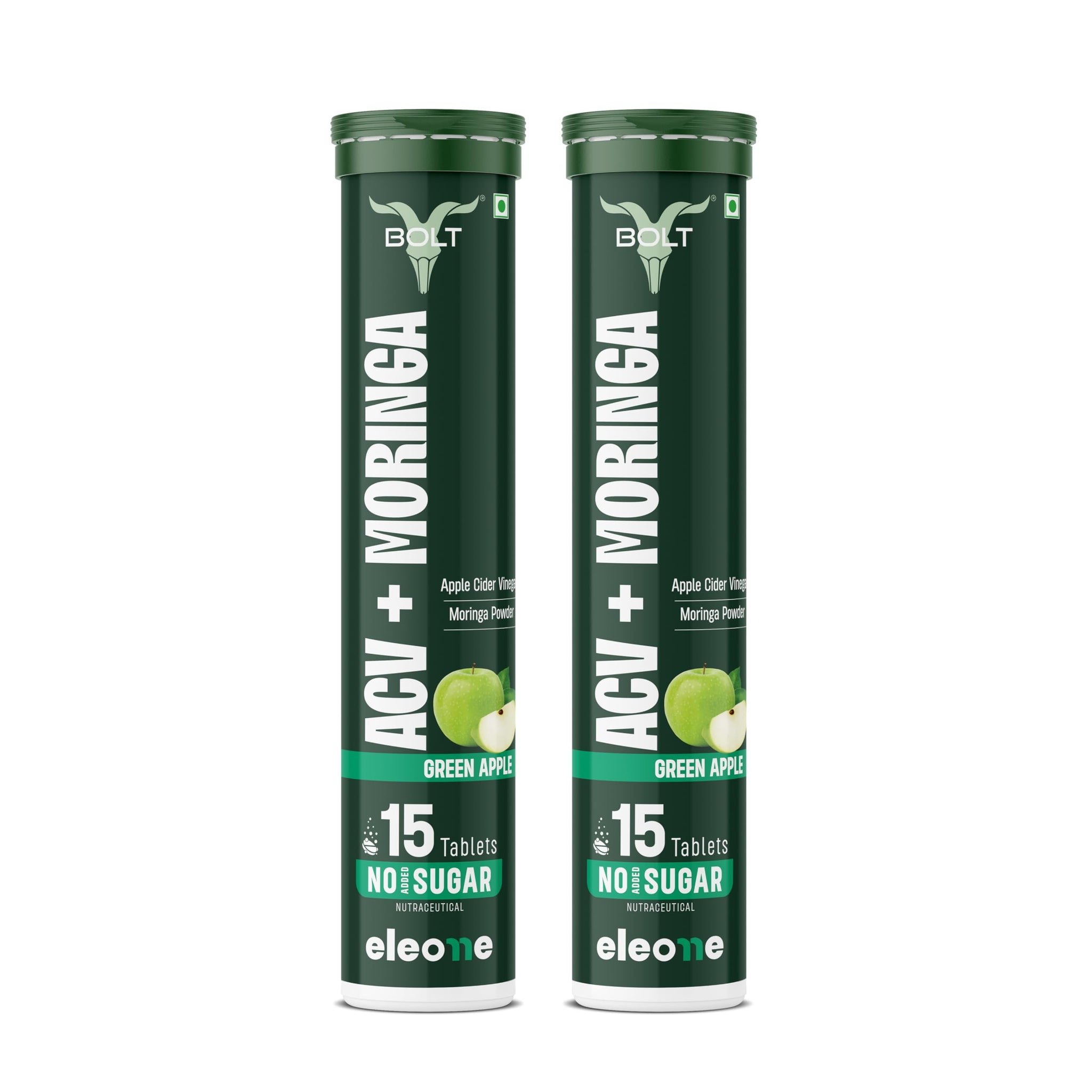 Bolt ACV Moringa Effervescent Tablets, Nutritional Supplement for Adults, 15 Count, 160g (7)
