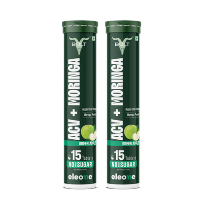 Bolt ACV Moringa Effervescent Tablets, Nutritional Supplement for Adults, 15 Count, 160g (7)