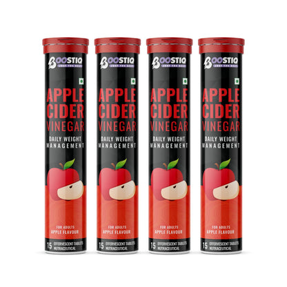 BOOSTIQ Apple Cider Vinegar Effervescent Tablets, B-Vitamins & Pomegranate Extract, No Added Sugar, Adult Supplement (14)
