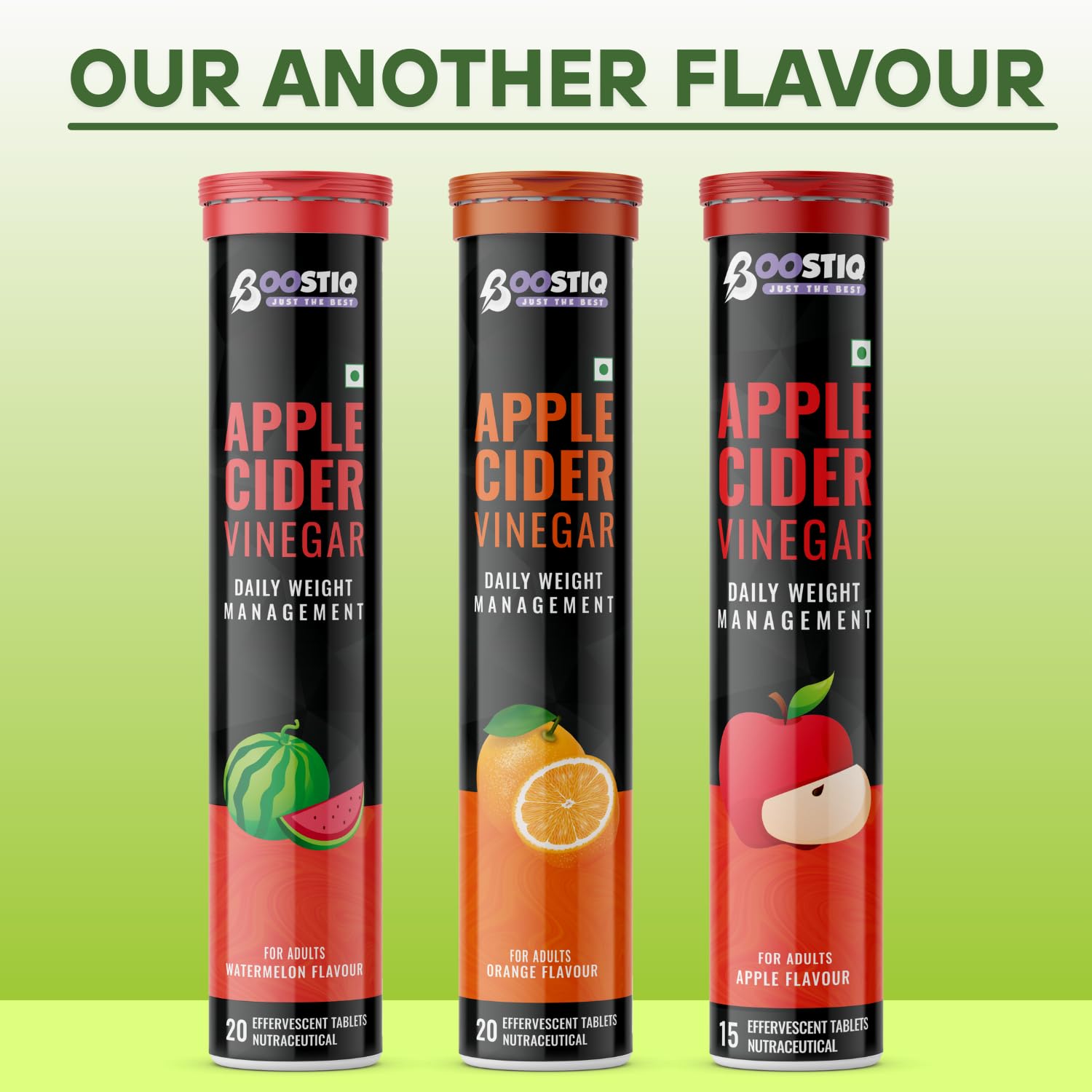 BOOSTIQ Apple Cider Vinegar Effervescent Tablets, B-Vitamins & Pomegranate Extract, No Added Sugar, Adult Supplement - in use