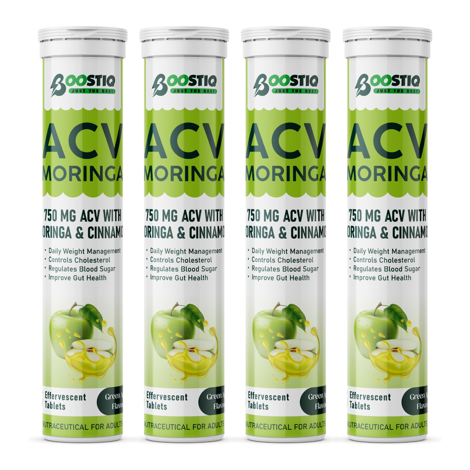 BOOSTIQ Apple Cider Vinegar Effervescent Tablets, B-Vitamins & Pomegranate Extract, No Added Sugar, Adult Supplement (29)