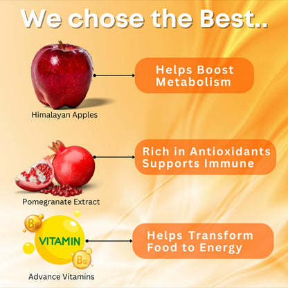 BOOSTIQ Apple Cider Vinegar Effervescent Tablets, B-Vitamins & Pomegranate Extract, No Added Sugar, Adult Supplement - ingred