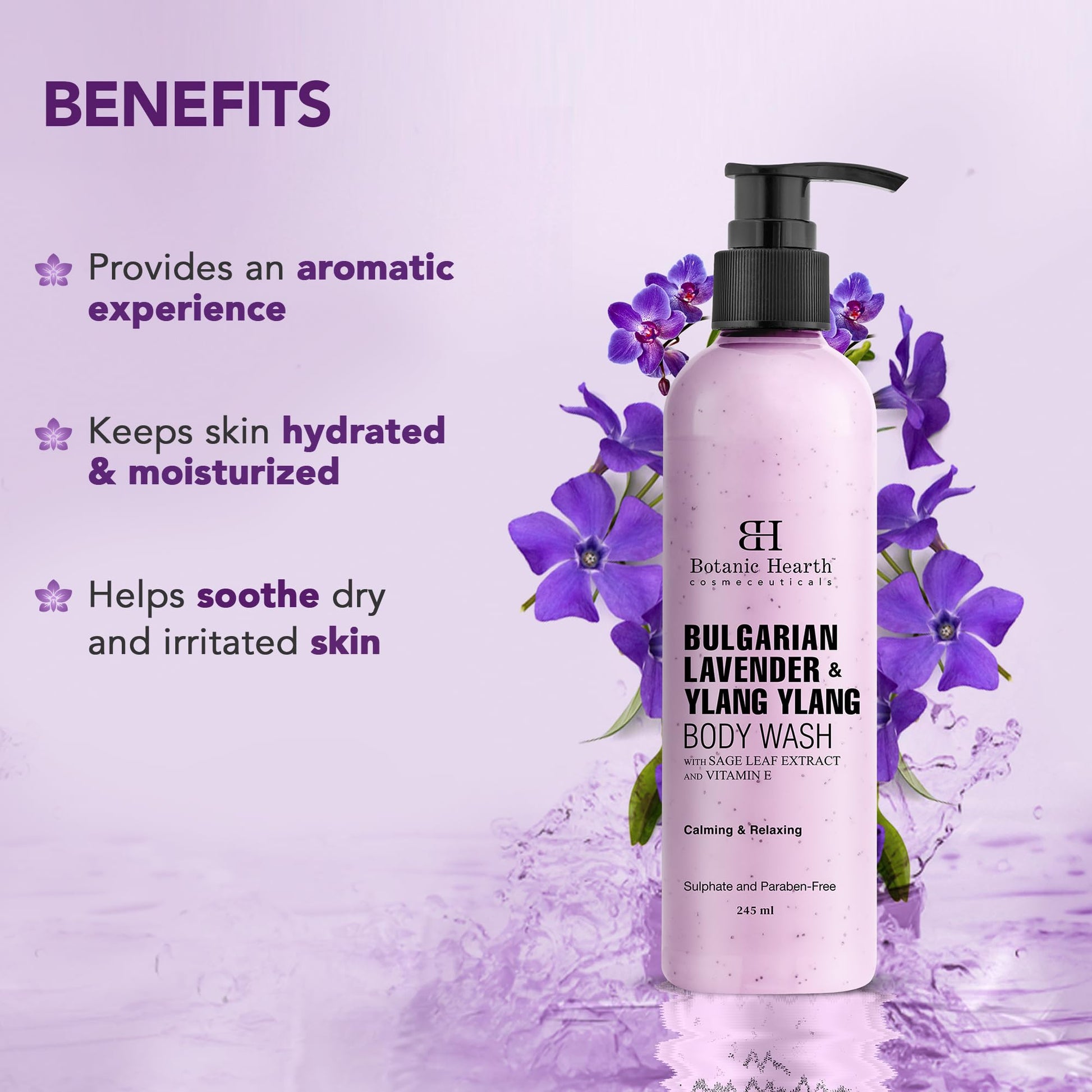 Botanic Hearth Body Wash Shower Gel, 245ml, Sulfate & Paraben Free, PETA Certified Cruelty-Free, Adult - back view (24)