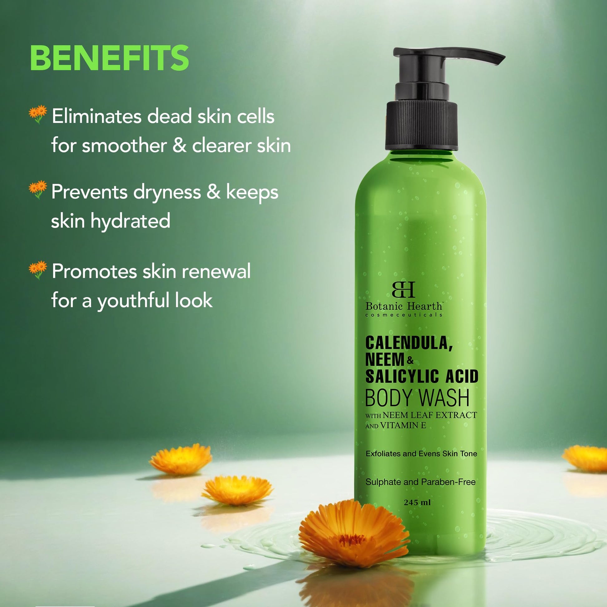 Botanic Hearth Body Wash Shower Gel, 245ml, Sulfate & Paraben Free, PETA Certified Cruelty-Free, Adult - label detail (33)
