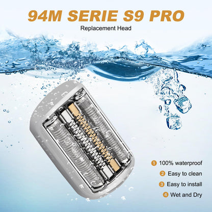 Bozdyru 94M Electric Shaver Replacement Head for Braun Series 9 Pro - Stainless Steel Foil Blade Cartridge, 1 Pack - packagin