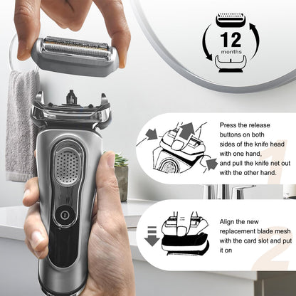 Bozdyru 94M Electric Shaver Replacement Head for Braun Series 9 Pro - Stainless Steel Foil Blade Cartridge, 1 Pack - ingredie