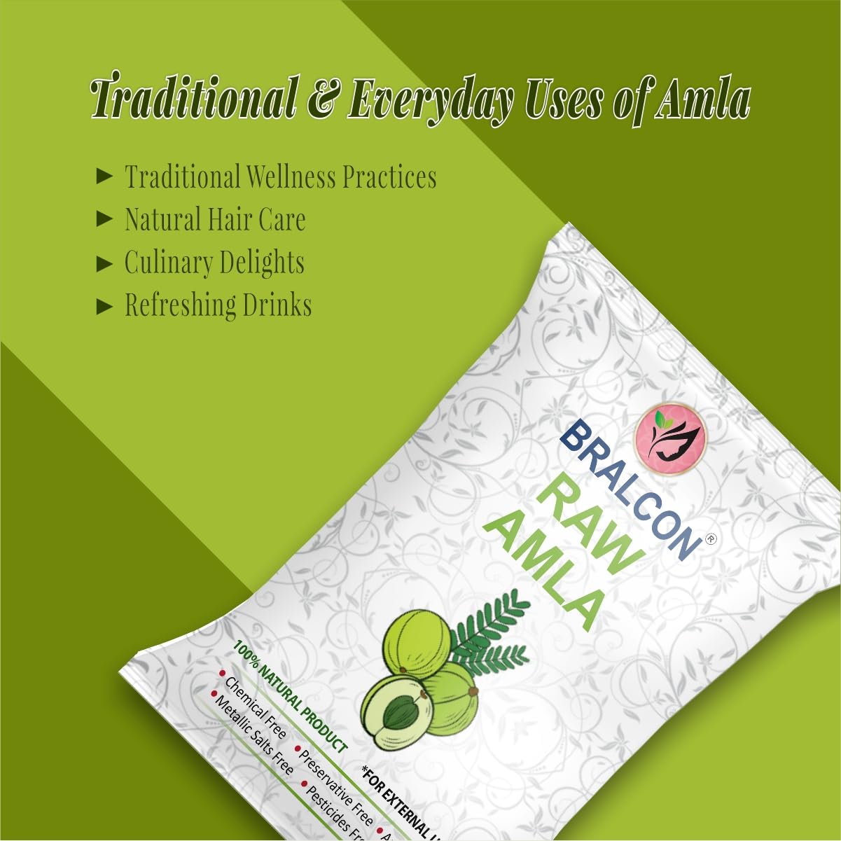 BRALCON Whole Dried Amla, 100g, Indian Gooseberry - in use