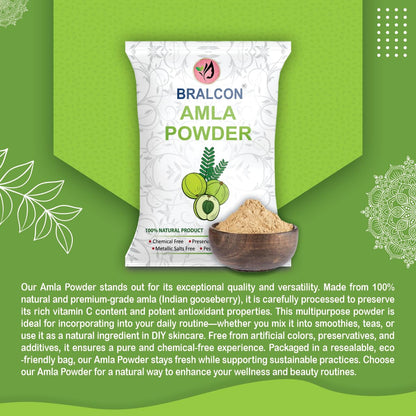 BRALCON Whole Dried Amla, 100g, Indian Gooseberry - size and scale
