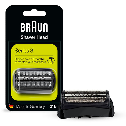 Braun 21B Replacement Head for Series 3 and cruZer Shavers, Made in Germany, Black