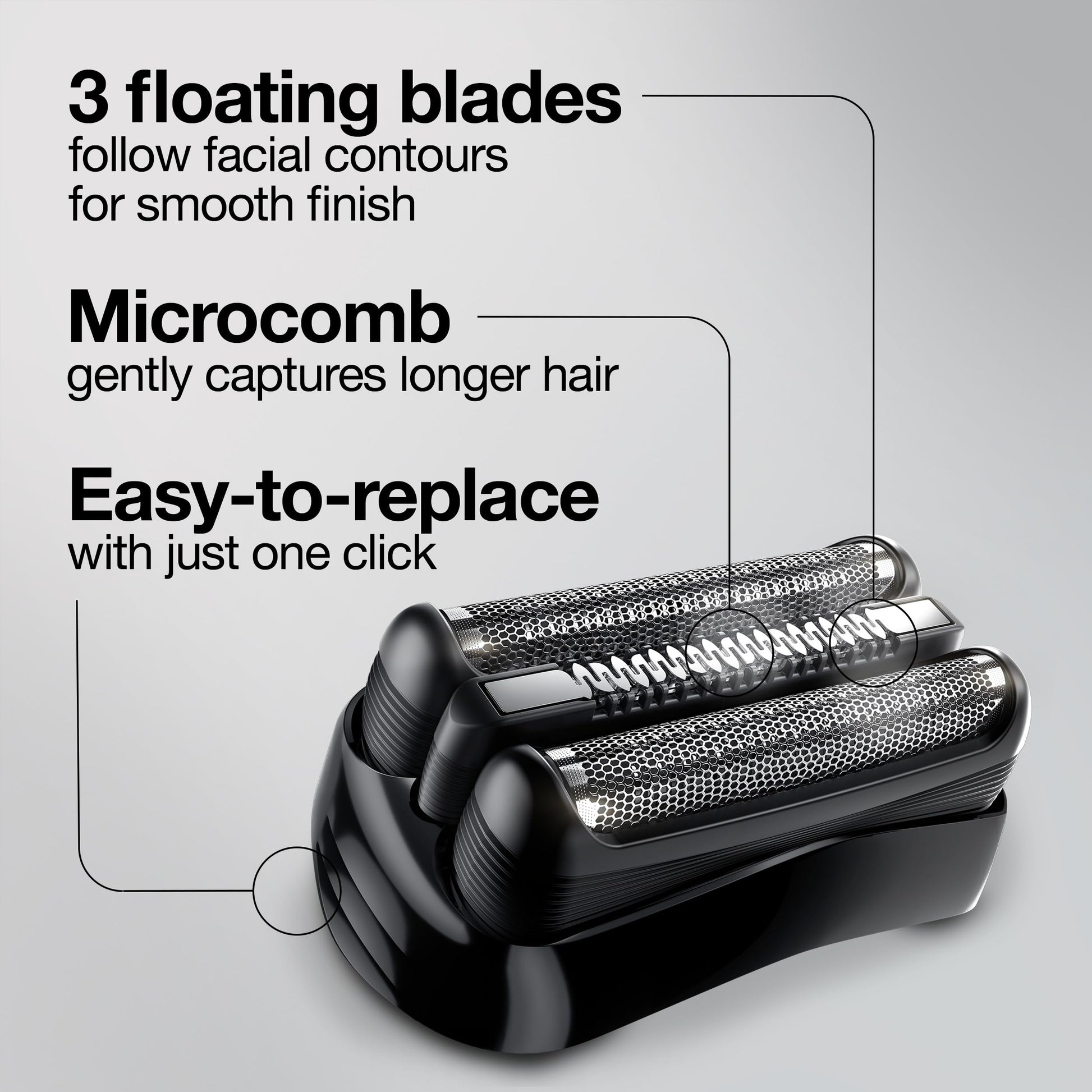 Braun 21B Replacement Head for Series 3 and cruZer Shavers, Made in Germany, Black - packaging