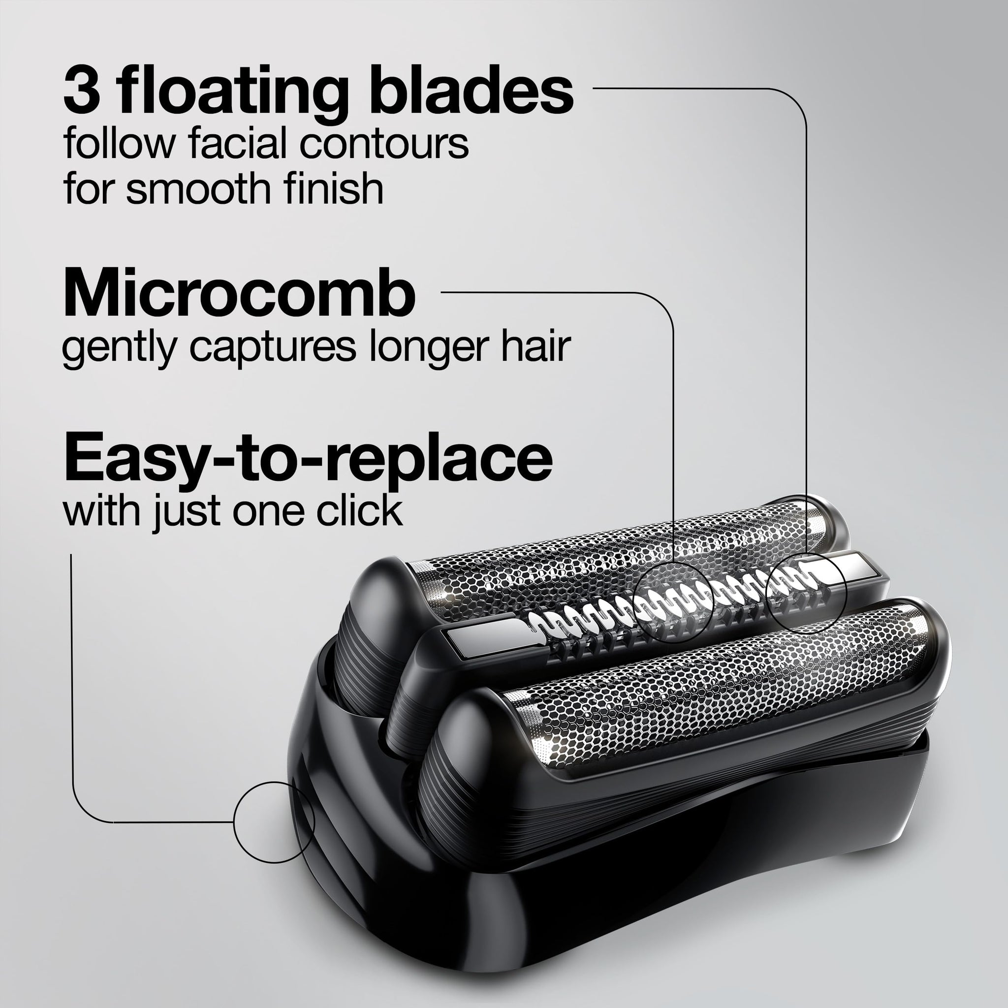 Braun 21B Replacement Head for Series 3 and cruZer Shavers, Made in Germany, Black - packaging