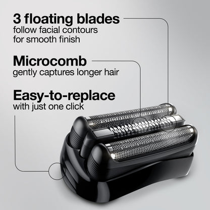Braun 21B Replacement Head for Series 3 and cruZer Shavers, Made in Germany, Black - packaging