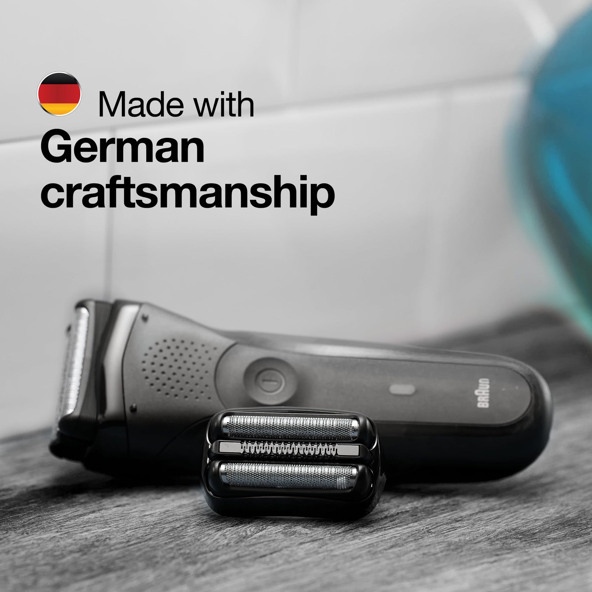 Braun 21B Replacement Head for Series 3 and cruZer Shavers, Made in Germany, Black - label detail