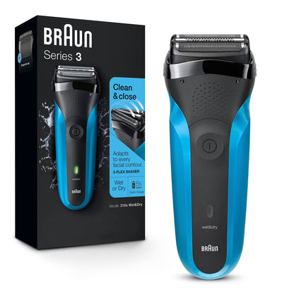 Braun 310s Series 3010s Rechargeable Electric Foil Shaver for Men, Blue