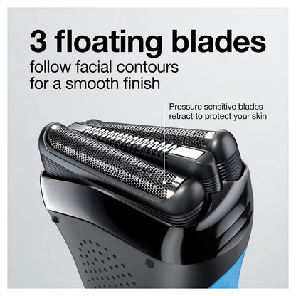 Braun 310s Series 3010s Rechargeable Electric Foil Shaver for Men, Blue - packaging