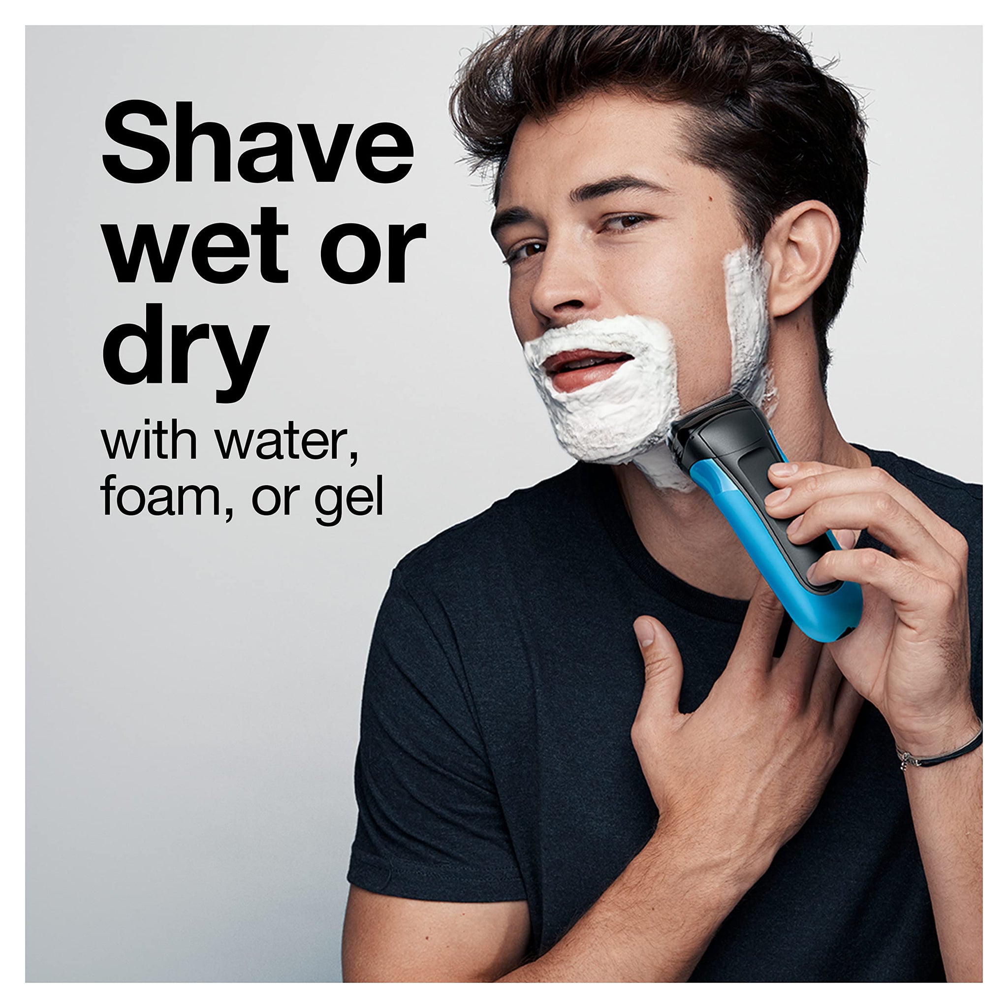 Braun 310s Series 3010s Rechargeable Electric Foil Shaver for Men, Blue - ingredients panel