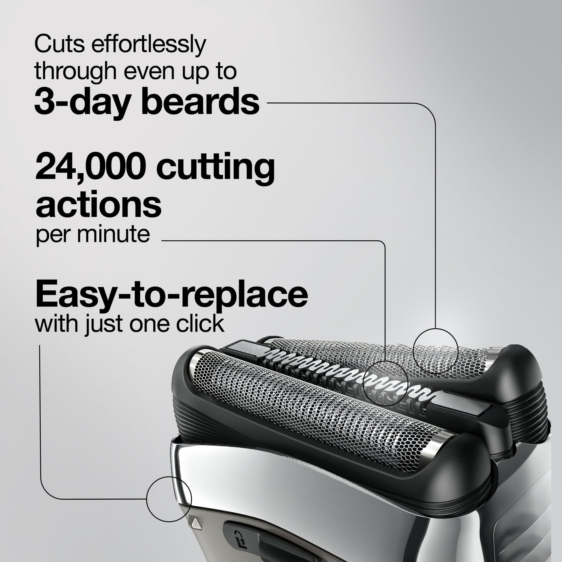 Braun 32S Series 3 Replacement Head Cassette, 1 Count, Electric Shaver Accessory - packaging